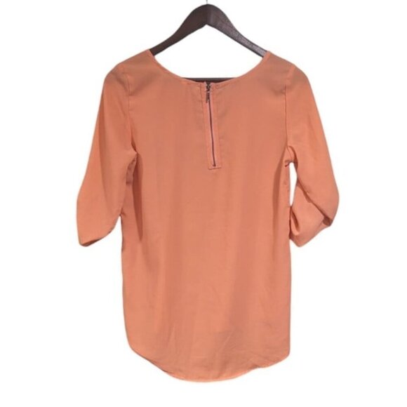 Japna Orange Three Quarter Sleeve Blouse XS - Picture 2 of 7